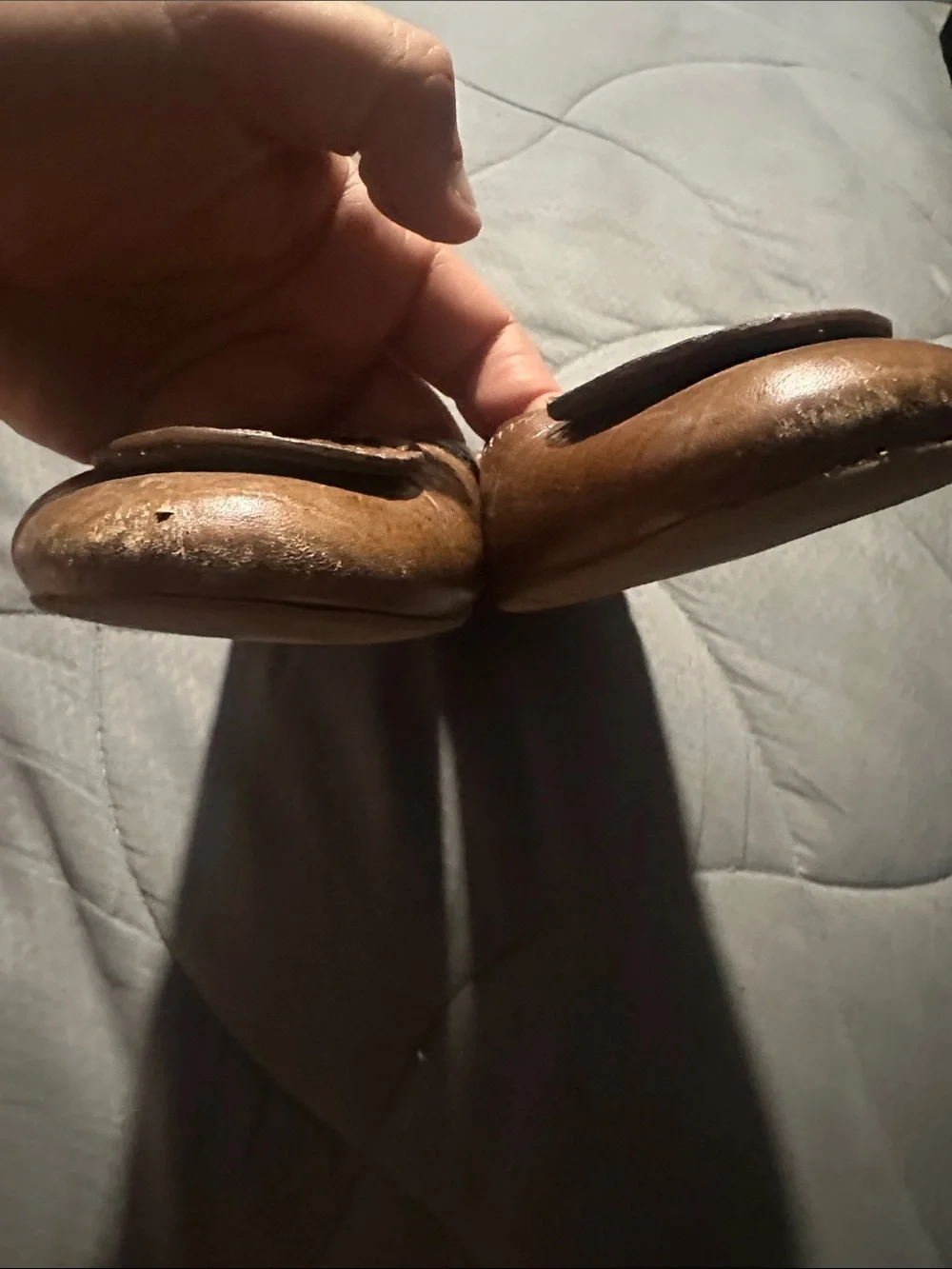 Tory Burch Brown Leather Logo Ballet Flats